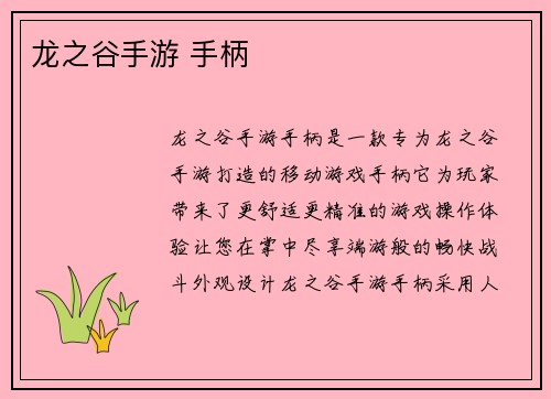 龙之谷手游 手柄